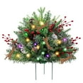 thumbnail image 2 of Pre-lit Artificial Christmas Tree Urn Filler, Faux Holiday Planter Filler with Tripod Stake, Light Up Outdoor Christmas Tree Frosted Urn Fillers Festival Decor for Porch, Yard, Garden(B), 2 of 5