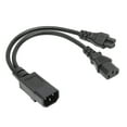 thumbnail image 1 of Power Cable, 1ft Long IEC 320 C14 Male To C13 And C5 Female Splitter Adapter Cable  For Laptop, 1 of 8