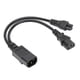 thumbnail image 2 of Cable de enchufe de alimentación Nikou divisor en Y IEC320 C14 macho a C13 + C5 Hembra 32 cm, 2 of 9