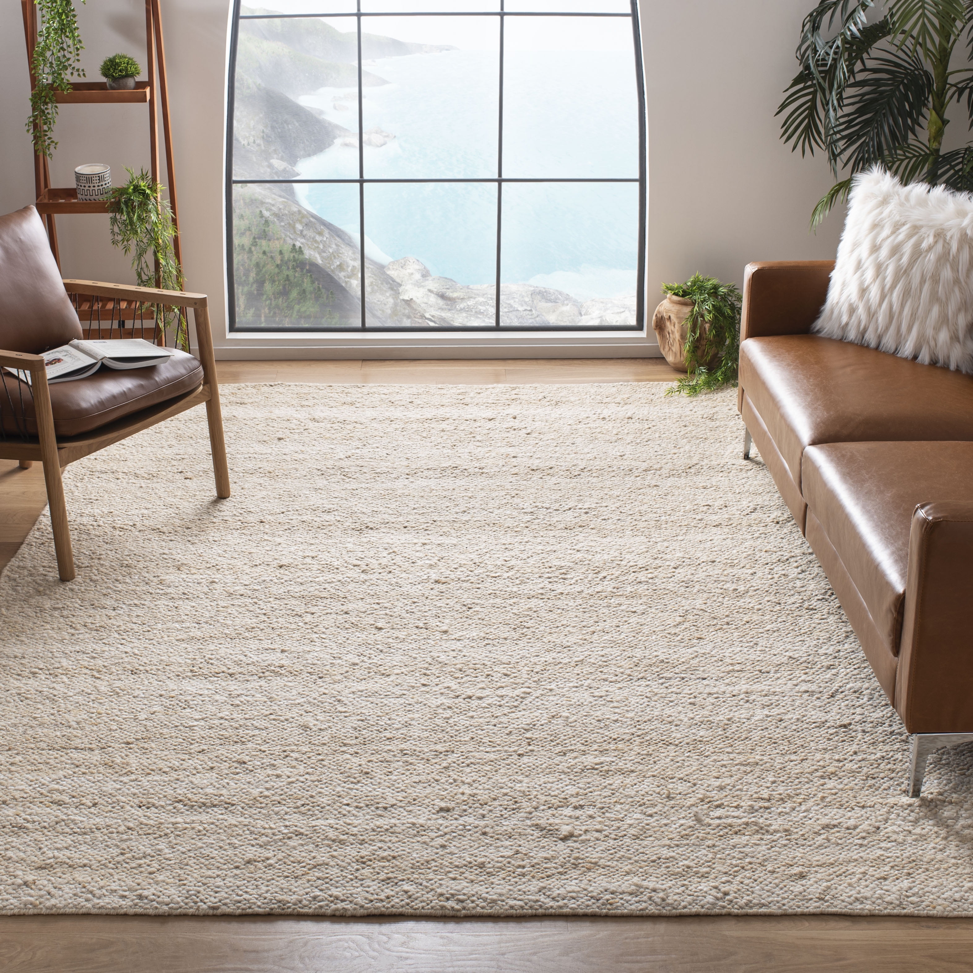 SAFAVIEH Natura Earnestine Solid Area Rug, Ivory, 2'3" x 3'9"