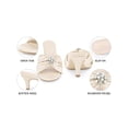 thumbnail image 4 of BLISSFUL STEP Crystal Pearl Stiletto Heels Slip on Slides Sandals for Women Champagne (Size 5.5), 4 of 8