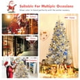 thumbnail image 6 of Costway 7.5Ft Hinged Unlit Artificial Silver Tinsel Christmas Tree Holiday w/Metal Stand, 6 of 10