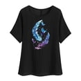 thumbnail image 4 of lcziwo Womens Summer Beach Tops Dressy Casual Cotton Linen Short Sleeve T Shirts Loose Fit Round Neck Blouses 2025 Fashion Graphic Tees Shirt Lightning Sales Today Black XL, 4 of 8