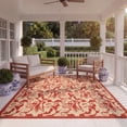 thumbnail image 3 of SAFAVIEH Courtyard Aubrey Floral Indoor/Outdoor Area Rug, Red/Creme, 5'3" x 7'7", 3 of 10