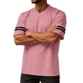 thumbnail image 4 of Domuza Football Jerseys for Men Replica Plain Workout Sport Game Shirts Casual Outwear Pink L, 4 of 5