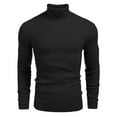 thumbnail image 3 of VNKIDY Men's Sweater Coat Autumn Winter Slim Fit Solid Color Ribbed Knit Turtleneck Sweater Long Sleeve Soft Thermal Jumper For Cold Weather Daily Casual Wear Versatile Knitwear, 3 of 4