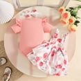 thumbnail image 5 of mgoYE Baby Girl Clothes 3-6 Months Baby Girls Summer Outfit Bow Print Ruffle Romper Suspender Tutu Skirt Headband 3PCS Infant Toddler Summer Dresses(Pink,0-3 Months), 5 of 8