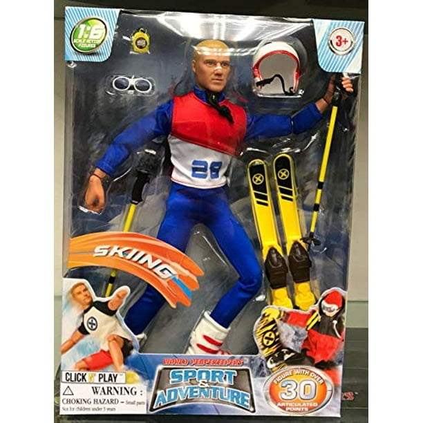 Click N' Play Sports And Adventure Skiing 12" Inch Action Figure Play