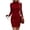 Wine, variant on YTCAMLO Ribbed Knit Sweater Dress for Women Casual Long Sleeve Mock Neck Bodycon Dress Stretch Slimming Fall Winter Mini Dress
