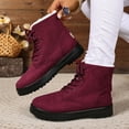 thumbnail image 3 of Winter Snow Boots for Women Anti-Skid Platform Lace up Casual Fuzzy Warm High Top Ankle Booties, 3 of 7