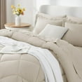 thumbnail image 3 of Juego de edredón CozyLux para cama doble en una bolsa, microfibra, color beige, 7 piezas, 3 of 8