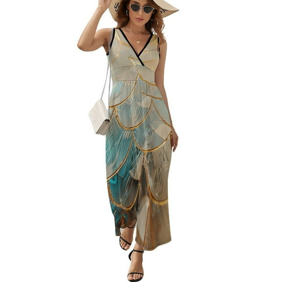 Mermaid Fish Scales Sleeveless Dress Female Clothing Dress Women Summer 2025 Dress