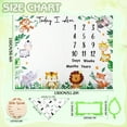 thumbnail image 4 of KABOER Milestone Blanket for Baby Boy, 60"x40" Animals Monthly Milestone Blanket, Baby Month Blanket, Newborn Photography Background with Wooden Signs, Frames, Bandana, 4 of 8