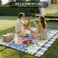 thumbnail image 4 of Blue Pink Hydrangea Outdoor Rug for Patio/Deck/Porch, Non-Slip Large Area Rug 3 x 5 Ft, Eucalyptus Leaves Summer Botanical Plaid Indoor Outdoor Rugs Washable Area Rugs, Camping Rug Carpet Runner, 4 of 8