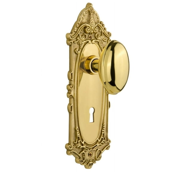 Nostalgic Warehouse Vichom_Psg_238_Kh Homestead Solid Brass Passage Door Knob Set - Brass