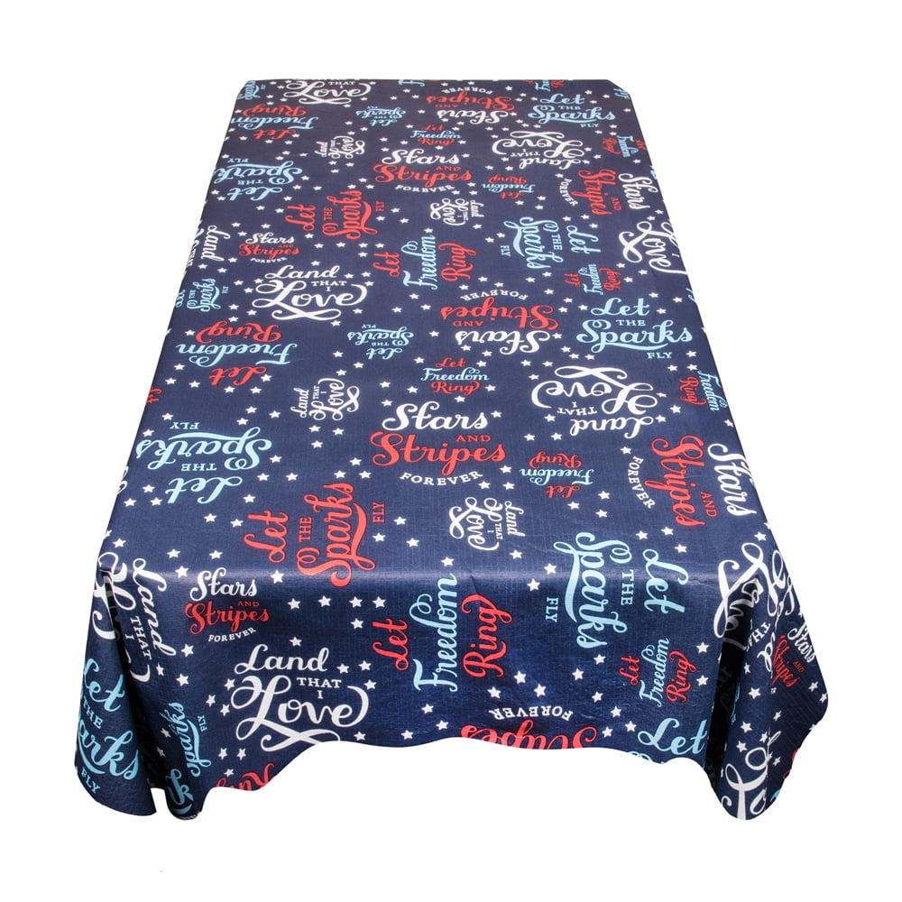 "USA" 52"x90" vinyl flannel backed tablecloth