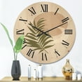 thumbnail image 2 of Designart 'Abstract Moon and Sun With Green Leaf II' Modern Wood Wall Clock, 2 of 5