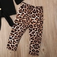 thumbnail image 4 of TheFound 2PCS Clothes Set Baby Girls Lama Sleeve Solid Color Button Top + Leopard Elastic Waist Pants Outfit, 4 of 6