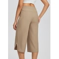 thumbnail image 2 of BALEAF Women's Hiking Pants Capri Wide Leg Lightweight Pants Plus Size Sun Protection Quick Dry Casual Sweatpants Walking Brown XXL, 2 of 7