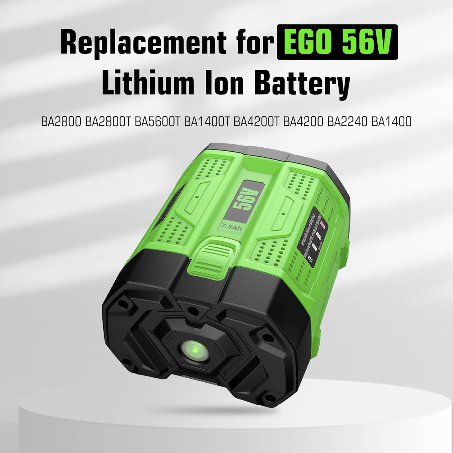 2Pack 56V Lithium-Ion 7.5Ah Replacement for EGO 56V Battery Compatible with EGO Batttery BA2800T BA2800 BA4200 BA1400 Compatible with 56 Volt EGO Power+ Cordless Tools and Chargers
