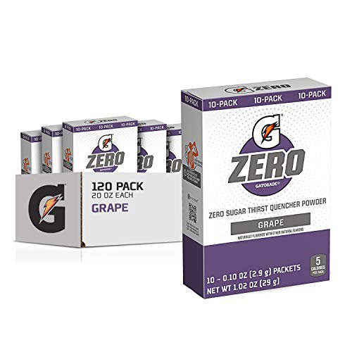 Gatorade G Zero Powder, Grape, 0.10oz Packets, Makes 20 ounces (120