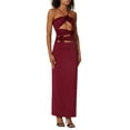thumbnail image 4 of KelaJuan Womenacute;s Summer Long Skinny Dress Black Sleeveless Backless Hanging Neck Hollow Dress, 4 of 6