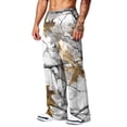 thumbnail image 4 of LTTVQM Leaf Print Camouflage Full Length Pants for Men 2026 Scenic Realtree Camo Stretch Elastic Waist Big Side Storage Pockets Daily Wide Leg Pants Light Gray 3XL, 4 of 7