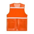 thumbnail image 4 of RUNQHUI Men Women Zipper High Visibility Reflective Safety Vest Construction Work Mesh Fabric Work Clothes Orange 175, 4 of 5