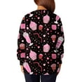 thumbnail image 5 of Dwralegc Nursing Jackets for Nurses Long Sleeve Cute Cartoon Print Scrub Top Button up Plus Size Nurses Working Uniforms Warm up Medical Lab Coat Pink L, 5 of 5