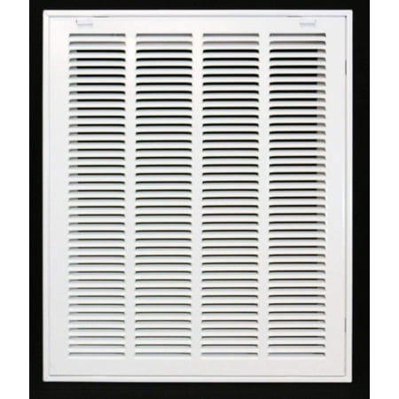16" X 20" Steel Return Air Filter Grille for 1" Filter - Easy Plastic Tabs for Removable Face/Door - HVAC DUCT COVER - Flat Stamped Face -White [Outer Dimensions: 17.75w X 21.75h]