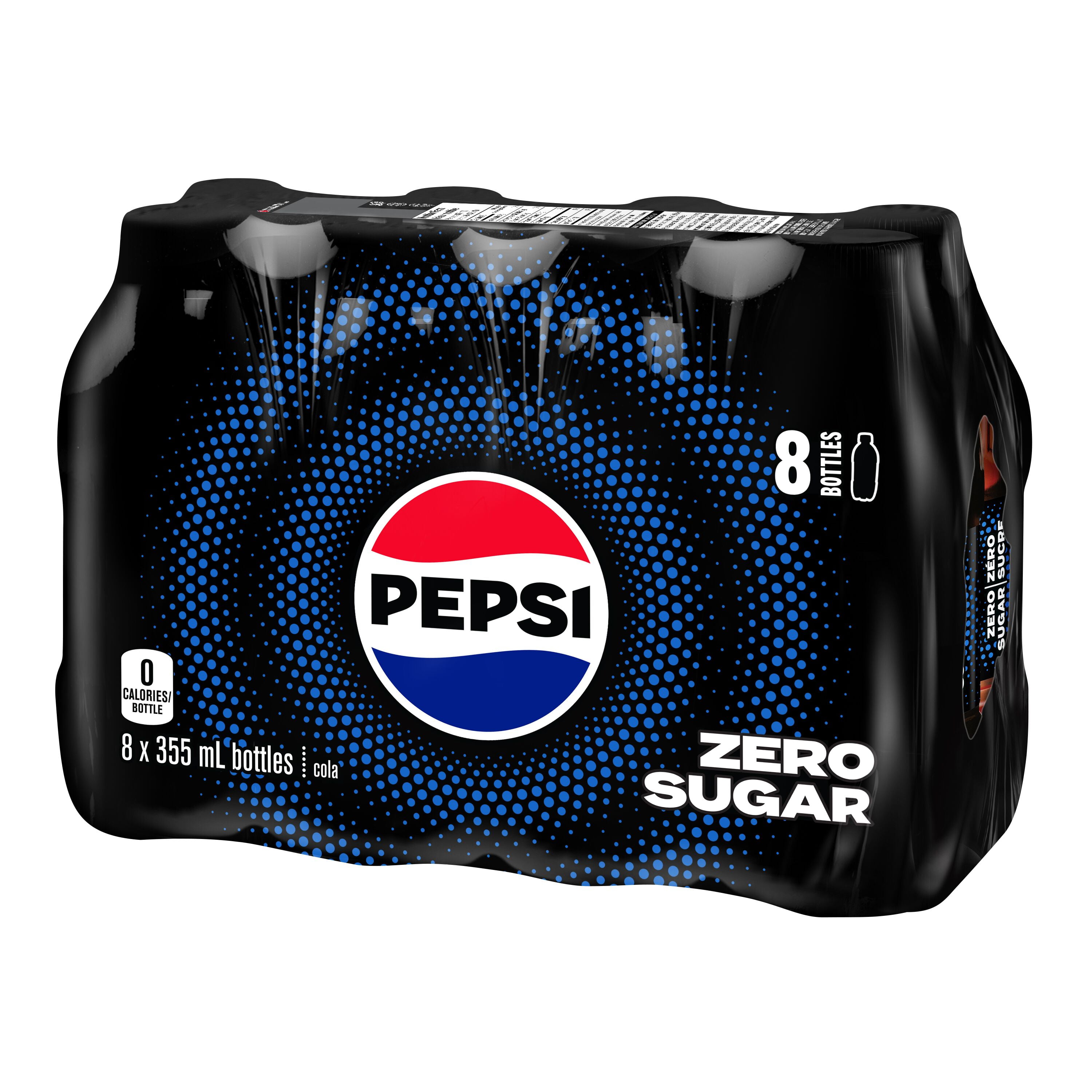 Pepsi Cola Zéro Sucre 8 x 355 mL, Bouteilles 8x355mL