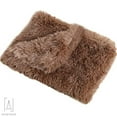thumbnail image 4 of Gustave Long Plush Pet Blankets Dog Cat Sleeping Mat, Puppy Winter Warm Soft Thin Covers for Small Medium Large Dogs Mattress "Brown, S Size", 4 of 10