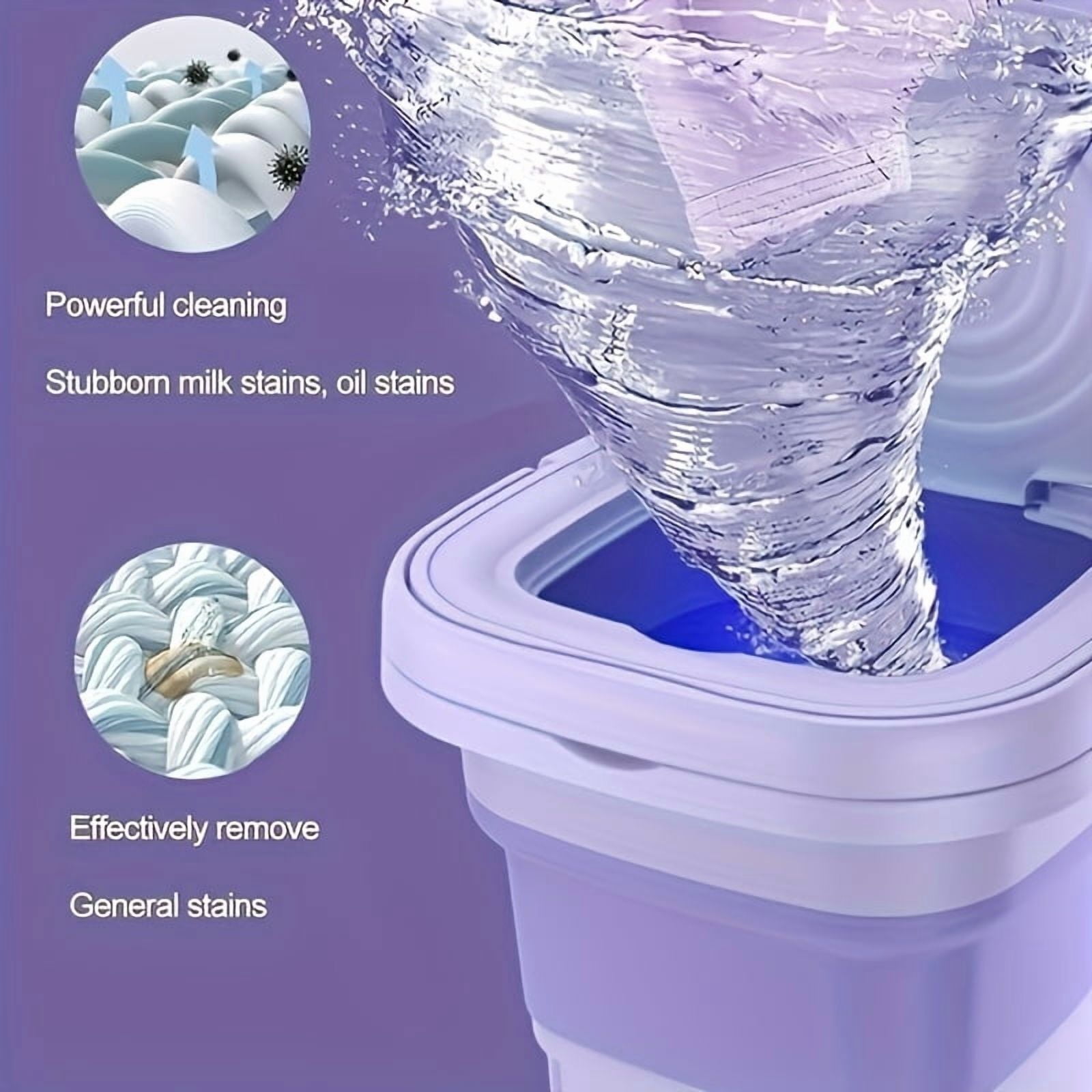 Portable Washing Machine - High Capacity, 3 Deep Cleaning Modes | Suitable for Underwear, Apartments, Travel, RVS, Camping, Space Saving Design, Multimode Washer, Plug Powered