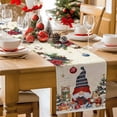 thumbnail image 5 of Burlap Table Runner 72 Inches Long,Christmas Tree Gnome Squirrel Cat Non-Slip Kitchen Table Runners for Dining Room Everyday Use Party Table Decorations Winter Poinsettia Xmas Ball, 5 of 9