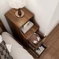 thumbnail image 6 of Gineuiia Fluted Narrow Nightstand, Skinny Side Table with 2 Drawers, Vintage, Bedside Table Modern, Bedroom Night Stand, End Table Small, Living Room, Walnut, 6 of 8