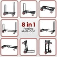 thumbnail image 3 of Pyle Compact Adjustable Folding Hand Truck Dolly Platform Multi Cart, Black, 3 of 8