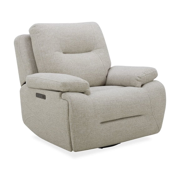 Liberty Furniture Recliner Armchair with Power Recline, Charging Ports - Nathan Ginger Fabric