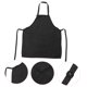 thumbnail image 5 of BRIGHTFUFU Delantal Negro Impermeable Con Ajuste En Y Bolsillos Para Cocina, 5 of 8