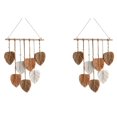 thumbnail image 1 of 2X Chic Boho Macrame Decoración de pared Borlas de hilo hechas a mano Arte de pared tejido Tapiz de hojas Decoración bohemia, C, 1 of 3