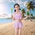 thumbnail image 6 of Sinyiin Girl Bathing Suit Two Pcs Swimsuit Flowers Swimming Suit Ruffle Swimwear, 6 of 12