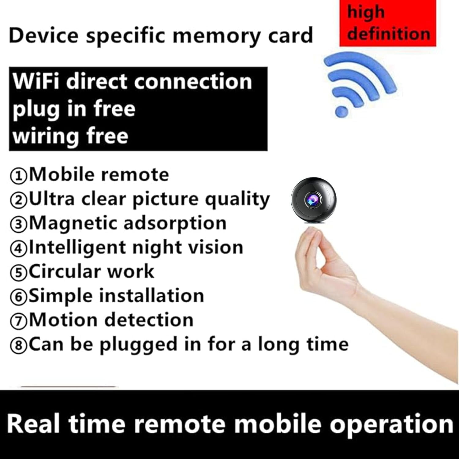 Hidden Camera With Audio/Video. Mini Small Camera. Spy Hidden Cameras For Home Indoor Use. Spy Cam With Night Vision And Motion Detection | Only 0.9 Inch! Baby Monitor Small Mini Wireless Outdoor S41