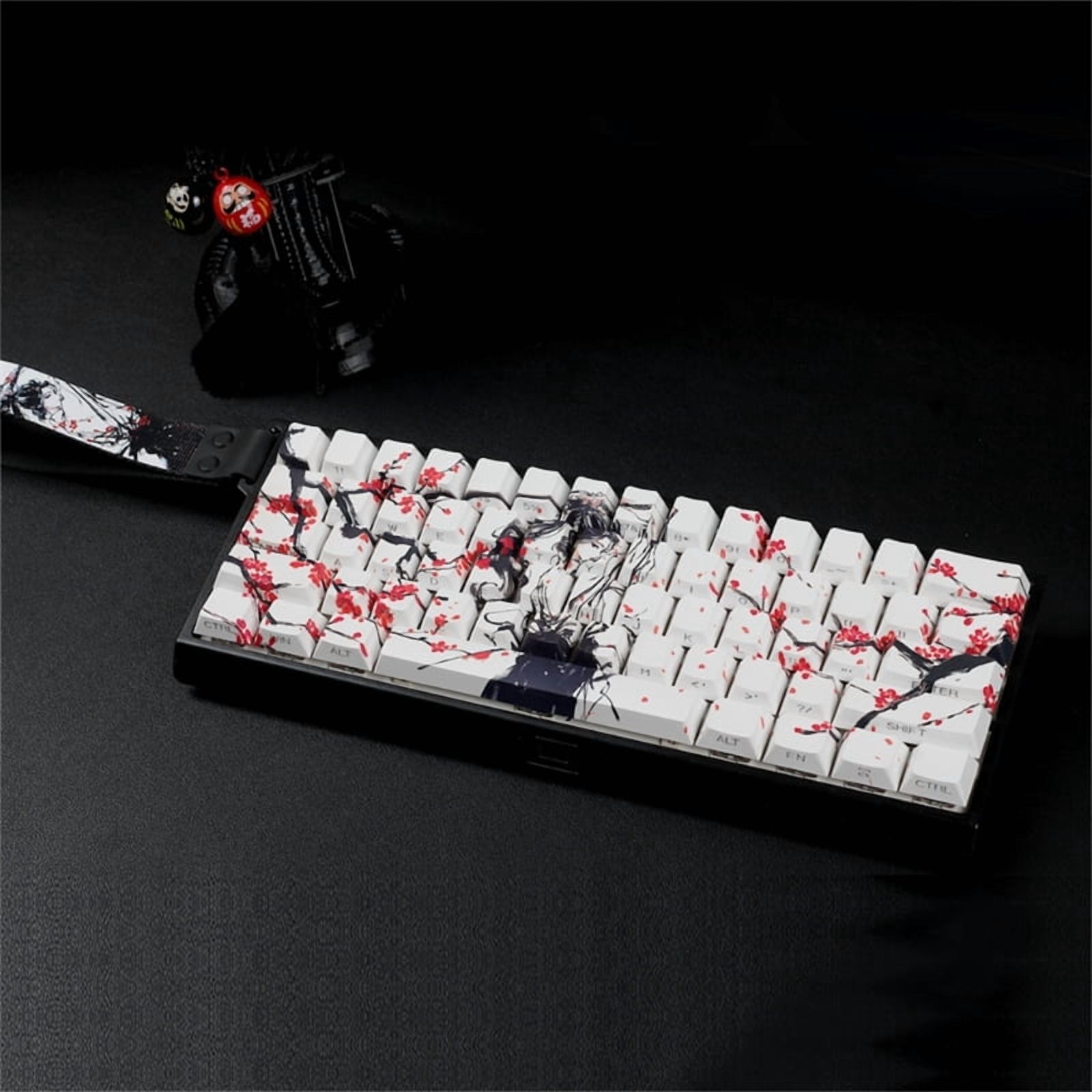 60% 68% ANSI ISOs Layout PBT Original Profile Keycaps With Plum Blossom For 61/64/68 Mechanical Keyboards