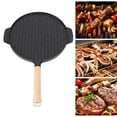thumbnail image 1 of Poêle à Griller Barbecue, Design Double Face, Antiadhésive, Répartition Uniforme de la Chaleur, Gril Portable Extérieur en Bois Composite, 1 of 7