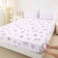 thumbnail image 3 of jejeloiu Cute Daisy Boknot Full Size Sheets,Cartoon Stars Print Bed Sheets,Ribbon Bowtie Bow Sheet Sets For Girls,Microfiber Bedroom Decor,4 Pieces, 3 of 7