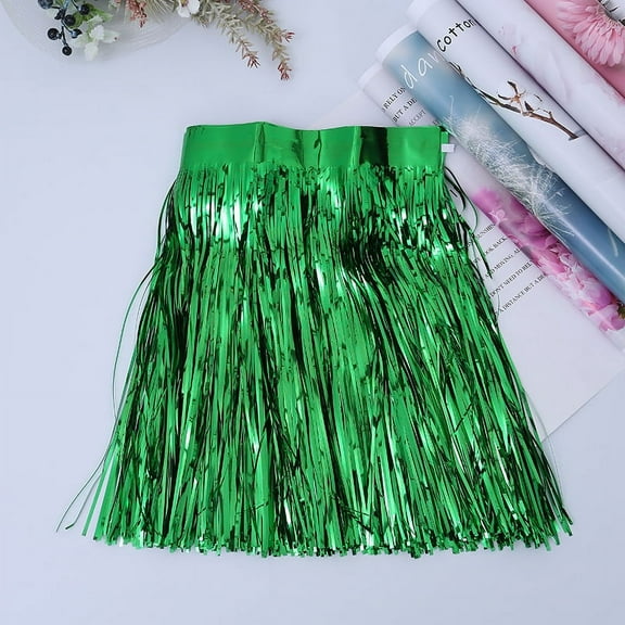 Namzi-b 2 Pack Foil Fringe Banner Hanging Patry Decoration Backdrop for Baby Shower, Highchair, Birthday Macron Banner Backdrop Decor 118 In(L) X 11.8 In(W)，Green