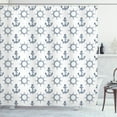 thumbnail image 1 of Ambesonne Anchor Shower Curtain, Retro Maritime Design, 69"Wx70"L, Navy Blue and White, 1 of 3