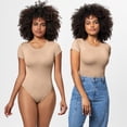 thumbnail image 2 of Eternatastic Women's Short Sleeve Tummy Control Bodysuits Sexy One Piece Square Neck Bodysuits, 2 of 7