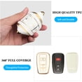 thumbnail image 4 of Key Fob Cover Compatible with Toyota 4Runner CHR RAV4 Camry Corolla Avalon Prius Highlander GT86 2016-2024 3 Button Keychain Case Holder Protector,White, 4 of 6