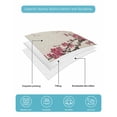 thumbnail image 5 of Quilts Full Size Bedding Set, Spring Cherry Lightweight Quilted Comforter, Vintage Red Flowers Branches Ink Painting Beige Soft Bedspread Coverlet with Pillow Covers for All Season, 78" x 90", 5 of 7