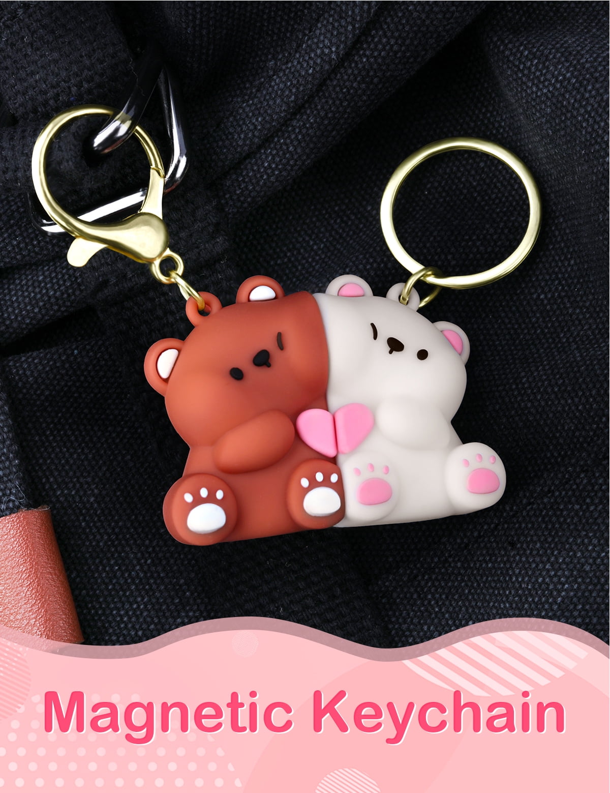 MUCOOS 2-Piece Doodle Matching Keychains For Couples - Cute Gift For Christmas, Birthday, Valentine's Day - View #8